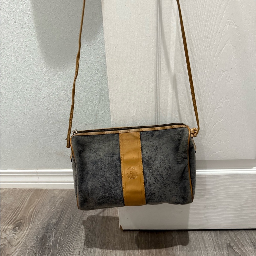 Fendi Black and Tan Crossbody Bag